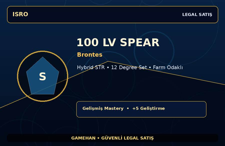 Farm Odaklı 100 Lv Spear | Brontes | Hybrid STR | 500M Gold Kapasiteli