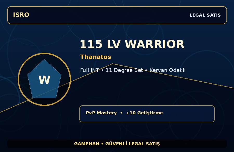 115 Lv Warrior Hesabı | Thanatos | Kervan Odaklı | 750M Gold Kapasiteli