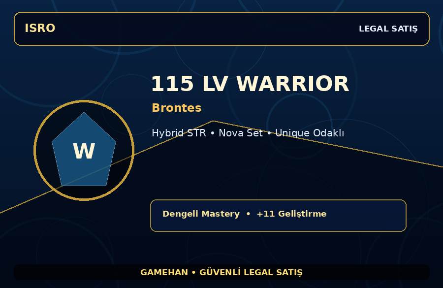 Brontes Warrior | Nova Set | 115 Level | 1000M Gold Kapasiteli