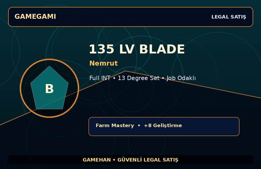 Nemrut 135 Lv Blade | Full INT | +8 Set | 100M Gold Kapasiteli