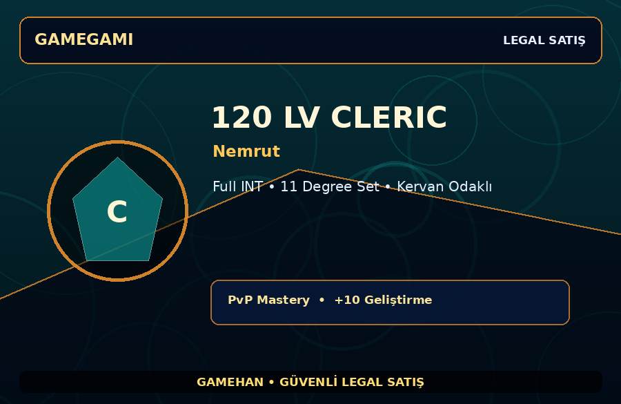 120 Lv Cleric Hesabı | Nemrut | Kervan Odaklı | 1500M Gold Kapasiteli