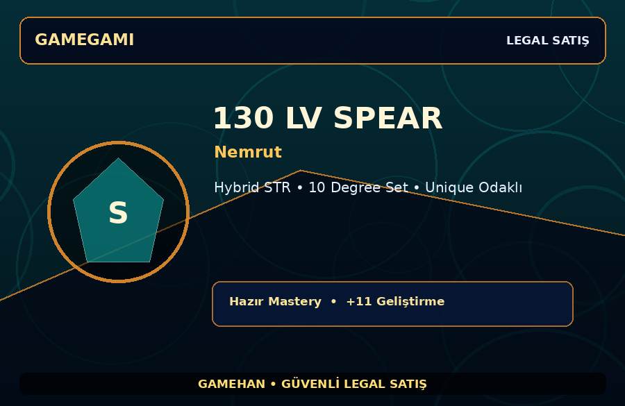 Nemrut 130 Lv Spear | Hazır Mastery | 10 Degree Set | 250M Gold Kapasiteli