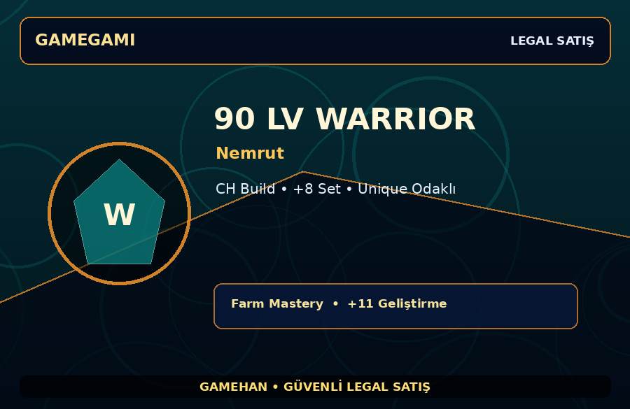Nemrut 90 Lv Warrior | CH Build | +11 Set | 1500M Gold Kapasiteli