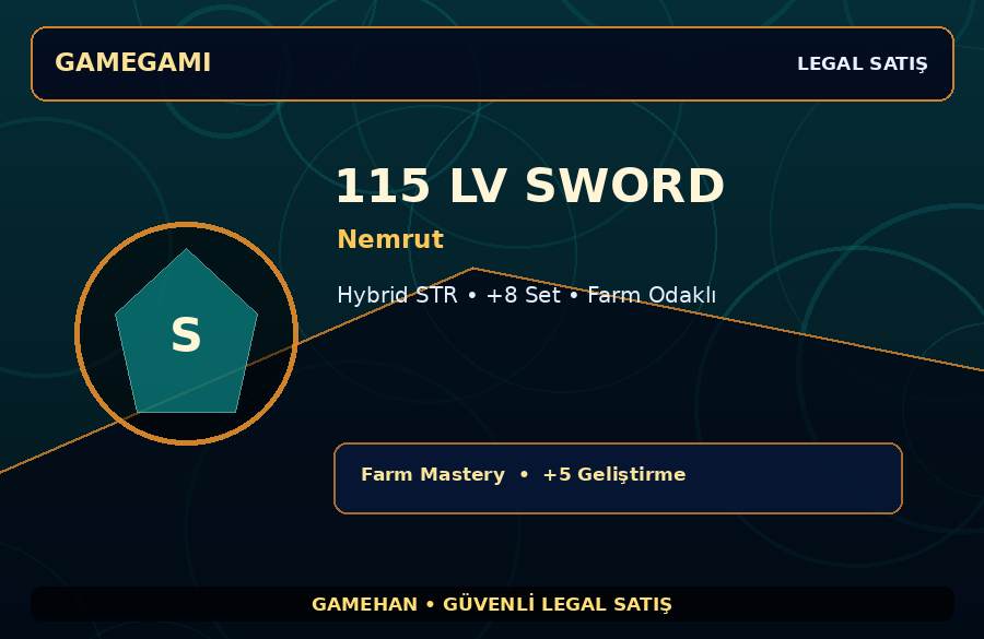 Nemrut 115 Lv Sword | Hybrid STR | +5 Set | 2000M Gold Kapasiteli