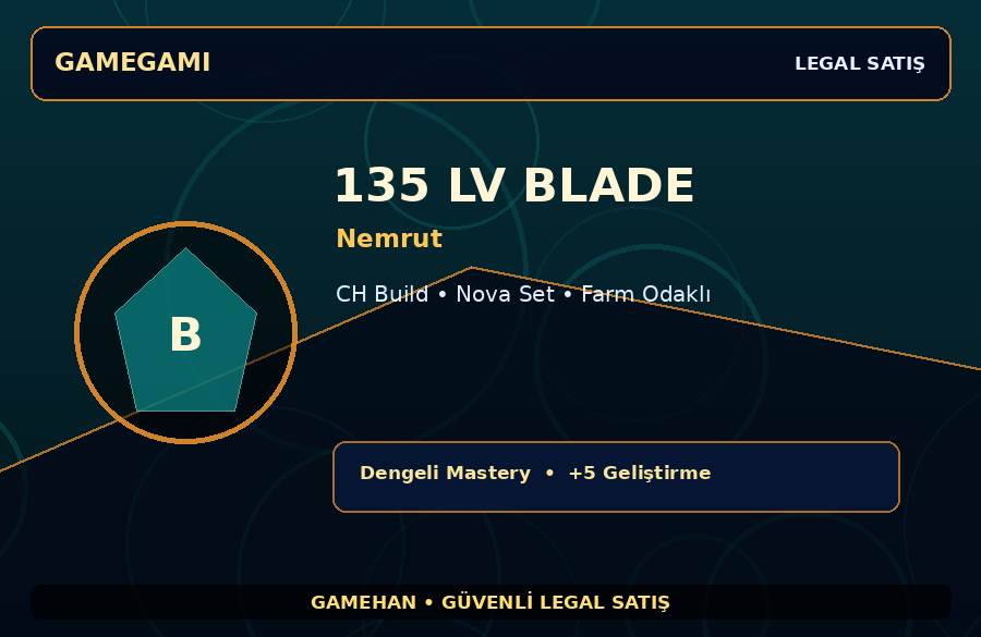 Nemrut Blade | Nova Set | 135 Level | 1000M Gold Kapasiteli