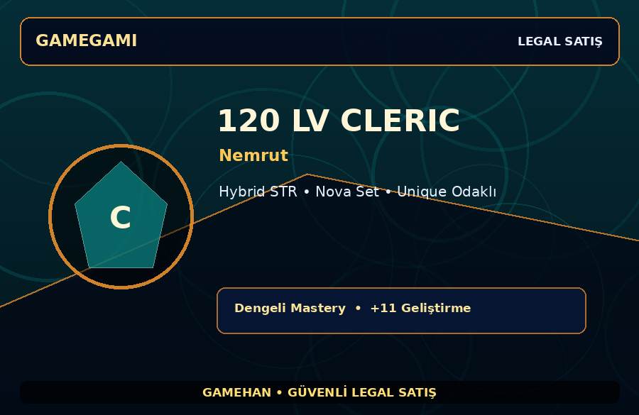 Nemrut Cleric | Nova Set | 120 Level | 2000M Gold Kapasiteli