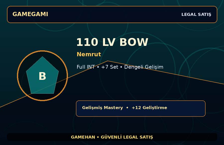 Dengeli Gelişim 110 Lv Bow | Nemrut | Full INT | 1000M Gold Kapasiteli