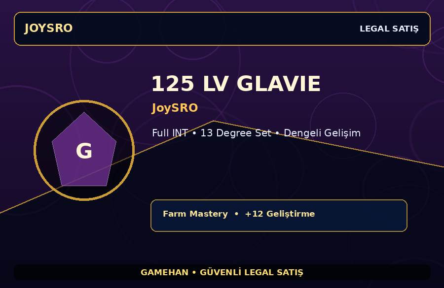 JoySRO 125 Lv Glavie | Full INT | +12 Set | 250M Gold Kapasiteli