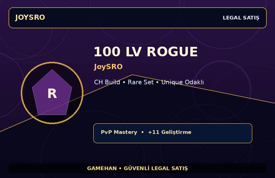 100 Lv Rogue Hesabı | JoySRO | Unique Odaklı | 250M Gold Kapasiteli