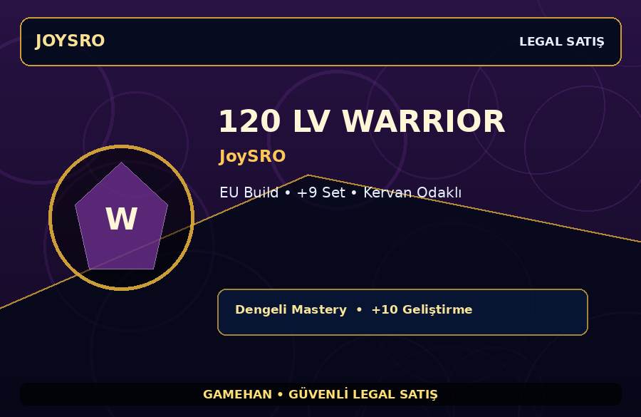 JoySRO Warrior | +9 Set | 120 Level | 1500M Gold Kapasiteli