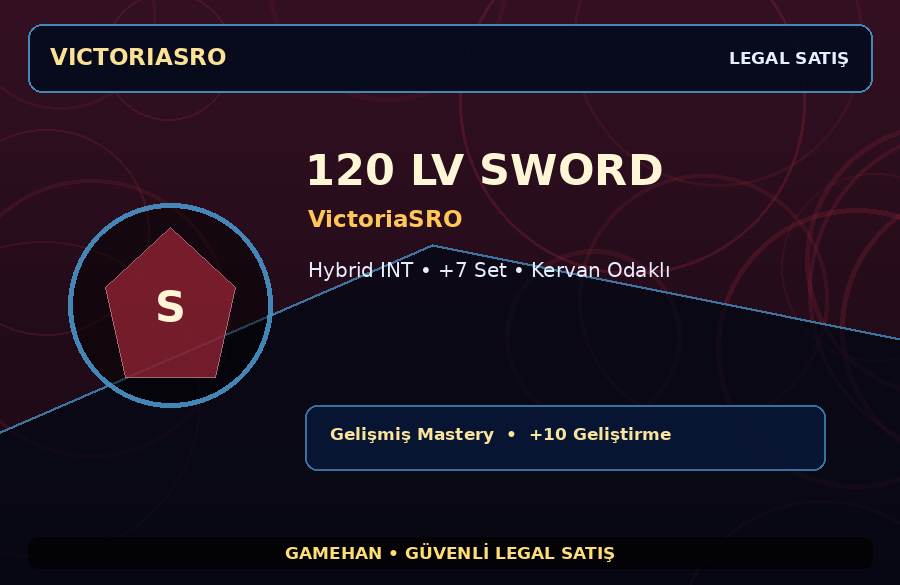 Kervan Odaklı 120 Lv Sword | VictoriaSRO | Hybrid INT | 1500M Gold Kapasiteli