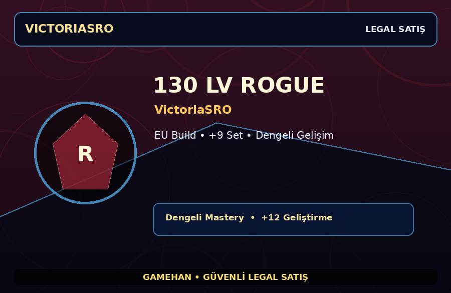 VictoriaSRO Rogue | +9 Set | 130 Level | 500M Gold Kapasiteli