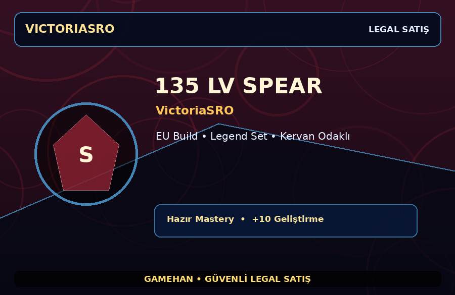 VictoriaSRO 135 Lv Spear | Hazır Mastery | Legend Set | 500M Gold Kapasiteli