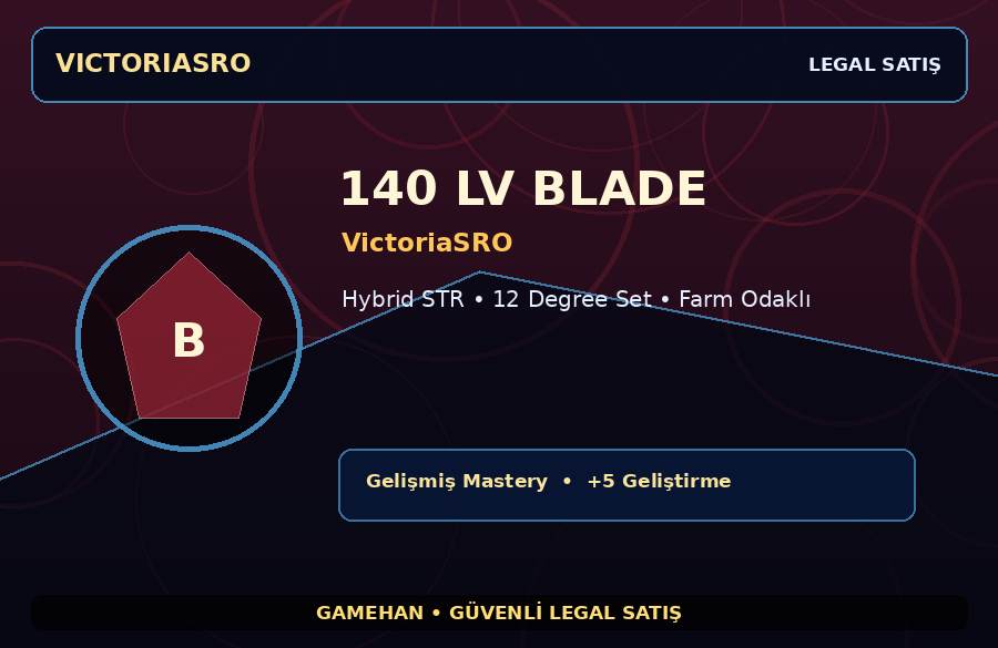 Farm Odaklı 140 Lv Blade | VictoriaSRO | Hybrid STR | 2000M Gold Kapasiteli