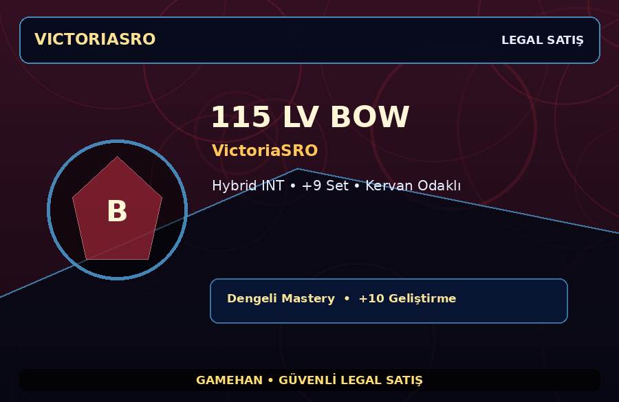 VictoriaSRO Bow | +9 Set | 115 Level | 1000M Gold Kapasiteli