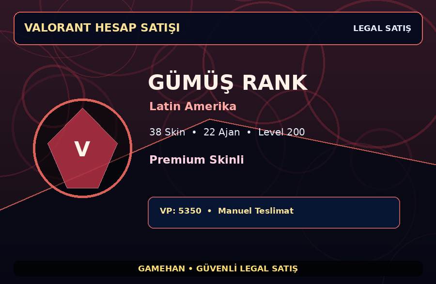 Latin Amerika Gümüş Hesap | Level 200 | Premium Skinli | 22 Ajan