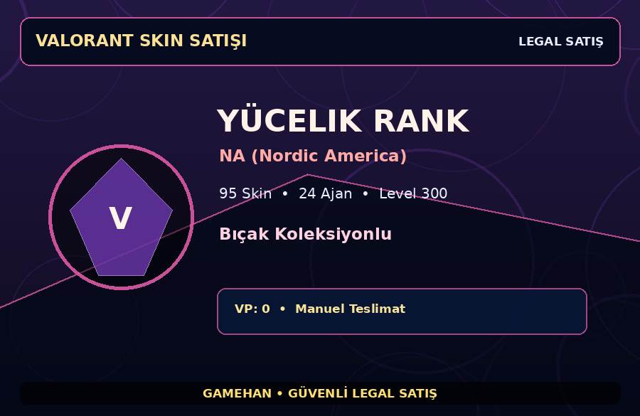 95 Skin Koleksiyonlu Valorant Hesabı | Yücelik | 24 Ajan