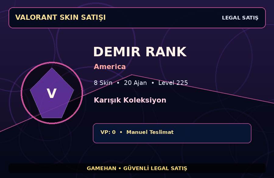 Valorant Skin Hesabı | Karışık Koleksiyon | America | 20 Ajan