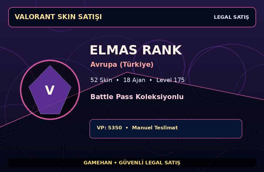 52 Skin Koleksiyonlu Valorant Hesabı | Elmas | 18 Ajan