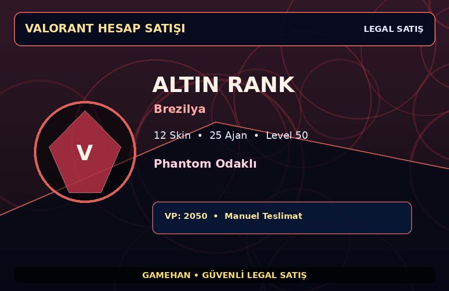 Altın Valorant Hesabı | 12 Skin | Brezilya | 25 Ajan
