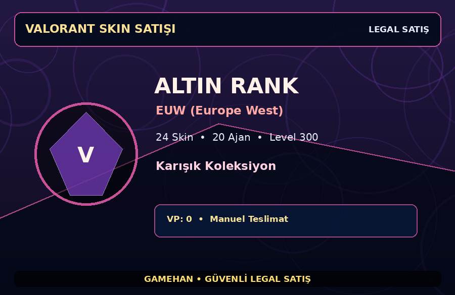 24 Skin Koleksiyonlu Valorant Hesabı | Altın | 20 Ajan