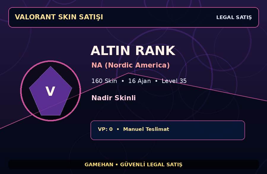 NA (Nordic America) Skinli Valorant Hesabı | 160 Skin | Level 35 | 16 Ajan