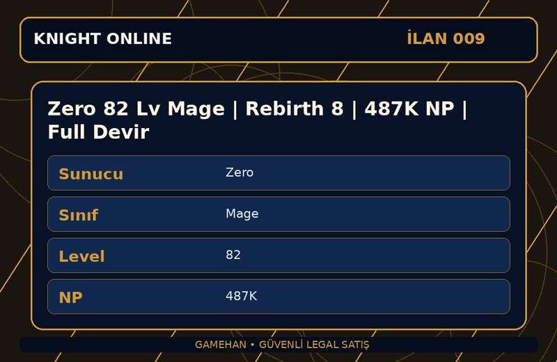 Zero 82 Lv Mage | Rebirth 8 | 487K NP | Full Devir