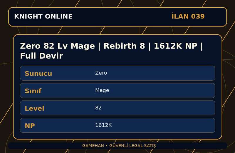 Zero 82 Lv Mage | Rebirth 8 | 1612K NP | Full Devir