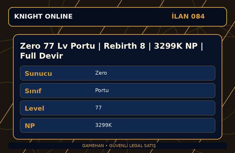 Zero 77 Lv Portu | Rebirth 8 | 3299K NP | Full Devir