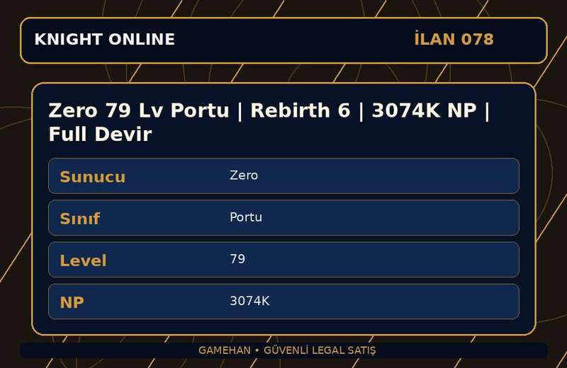 Zero 79 Lv Portu | Rebirth 6 | 3074K NP | Full Devir