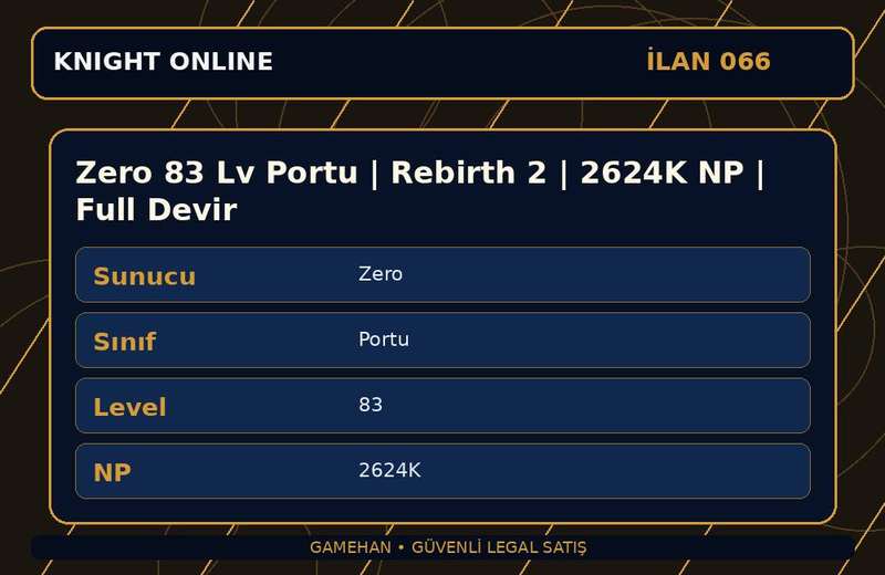 Zero 83 Lv Portu | Rebirth 2 | 2624K NP | Full Devir