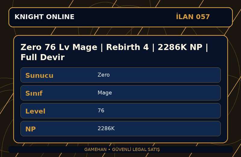 Zero 76 Lv Mage | Rebirth 4 | 2286K NP | Full Devir