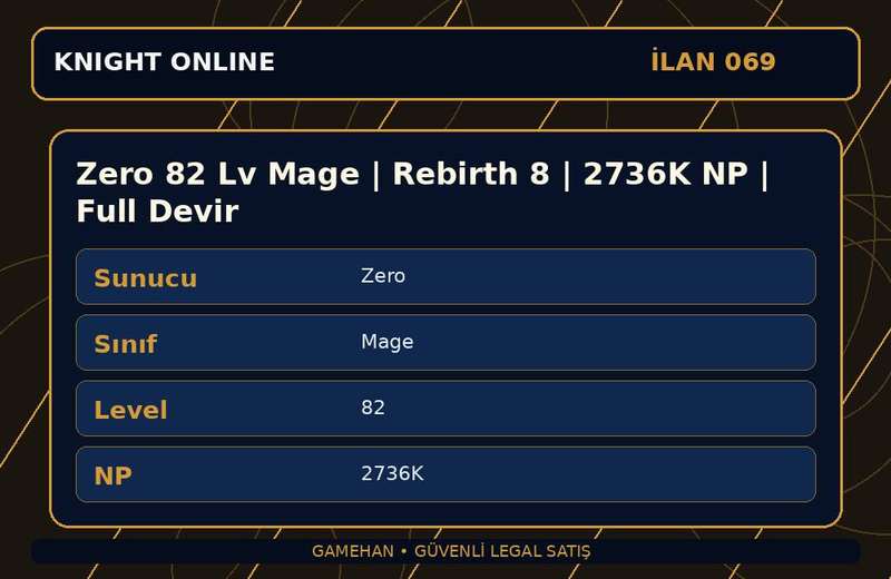Zero 82 Lv Mage | Rebirth 8 | 2736K NP | Full Devir