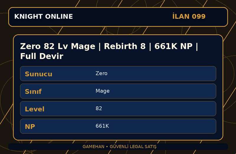 Zero 82 Lv Mage | Rebirth 8 | 661K NP | Full Devir