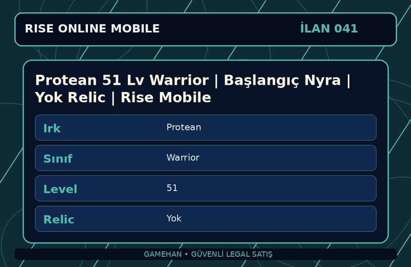 Protean 51 Lv Warrior | Başlangıç Nyra | Yok Relic | Rise Mobile