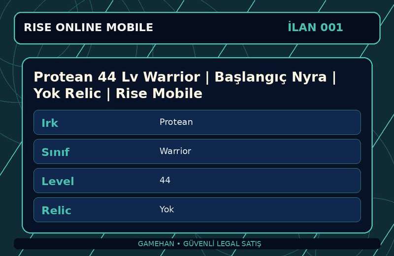 Protean 44 Lv Warrior | Başlangıç Nyra | Yok Relic | Rise Mobile