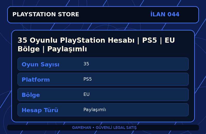 35 Oyunlu PlayStation Hesabı | PS5 | EU Bölge | Paylaşımlı