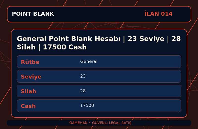 General Point Blank Hesabı | 23 Seviye | 28 Silah | 17500 Cash