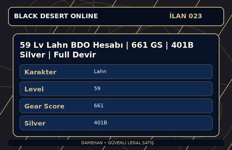 59 Lv Lahn BDO Hesabı | 661 GS | 401B Silver | Full Devir