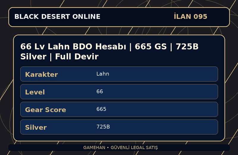 66 Lv Lahn BDO Hesabı | 665 GS | 725B Silver | Full Devir