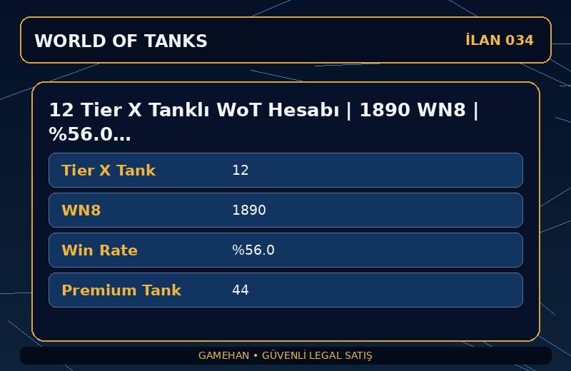 12 Tier X Tanklı WoT Hesabı | 1890 WN8 | %56.0 Win Rate | ASIA