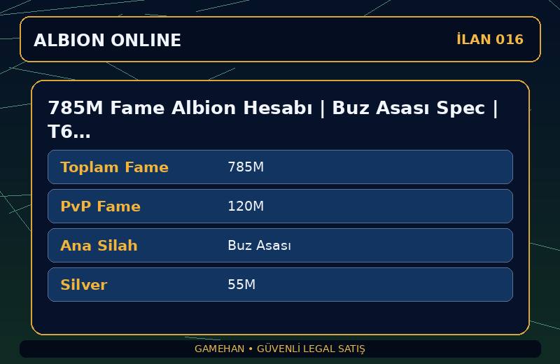 785M Fame Albion Hesabı | Buz Asası Spec | T6 Toplayıcılık | Europe