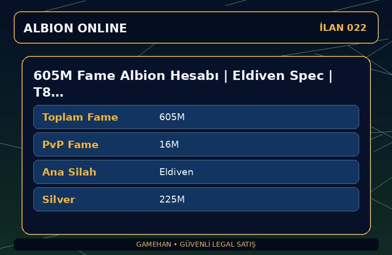 605M Fame Albion Hesabı | Eldiven Spec | T8 Toplayıcılık | Europe