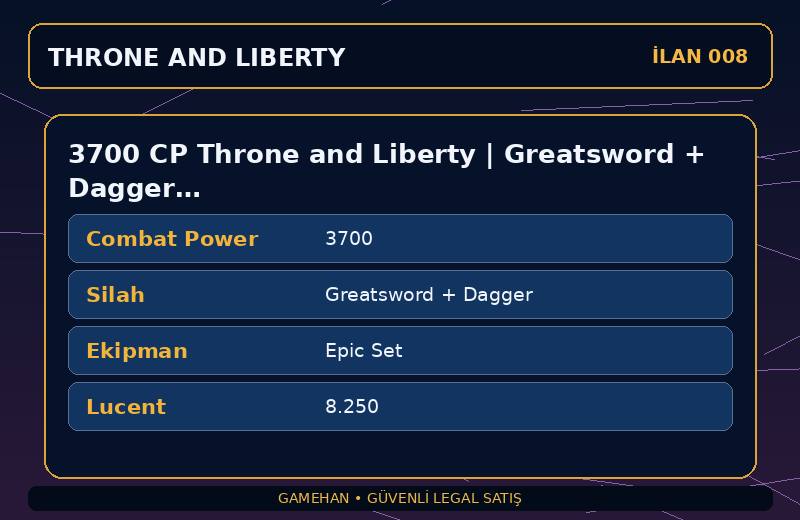 3700 CP Throne and Liberty | Greatsword + Dagger | Epic Set | Asia
