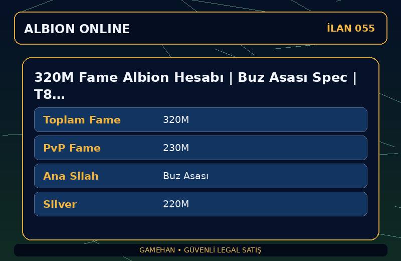 320M Fame Albion Hesabı | Buz Asası Spec | T8 Toplayıcılık | Asia