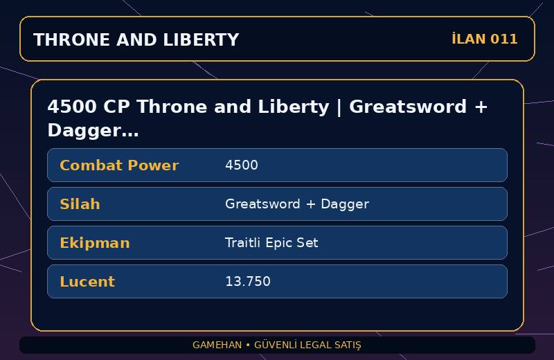 4500 CP Throne and Liberty | Greatsword + Dagger | Traitli Epic Set | EU
