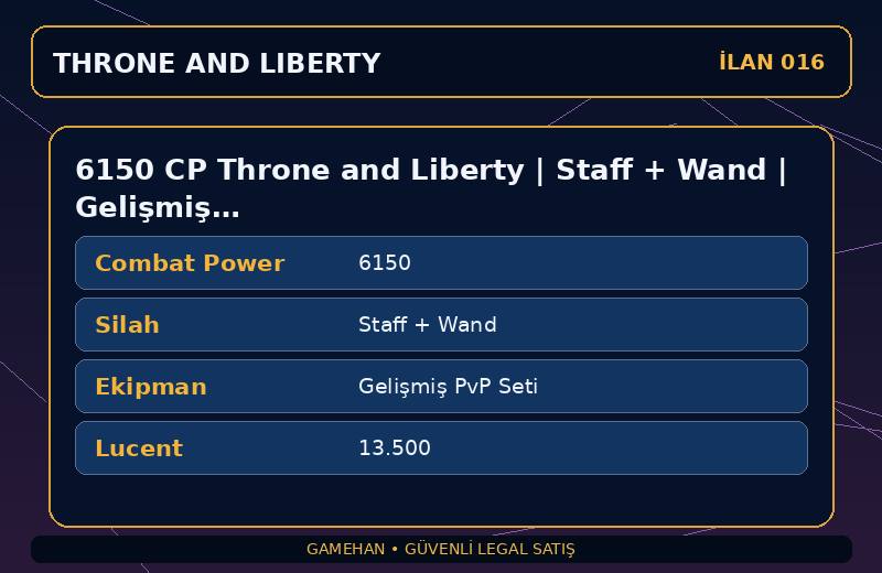 6150 CP Throne and Liberty | Staff + Wand | Gelişmiş PvP Seti | EU
