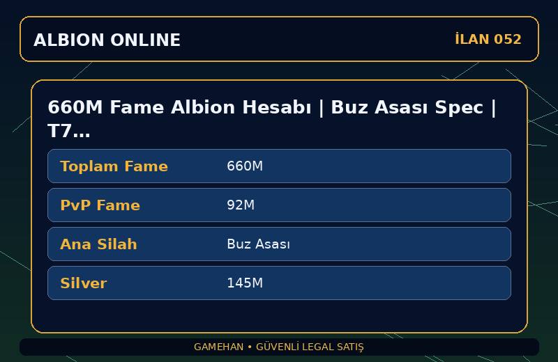 660M Fame Albion Hesabı | Buz Asası Spec | T7 Toplayıcılık | Europe