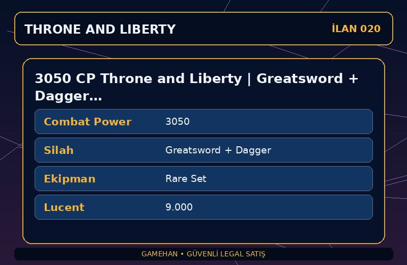 3050 CP Throne and Liberty | Greatsword + Dagger | Rare Set | Asia