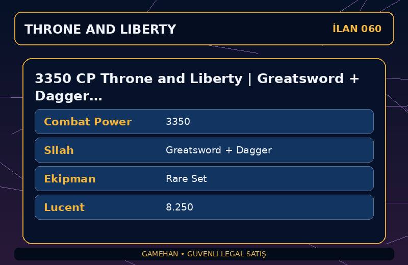 3350 CP Throne and Liberty | Greatsword + Dagger | Rare Set | Asia